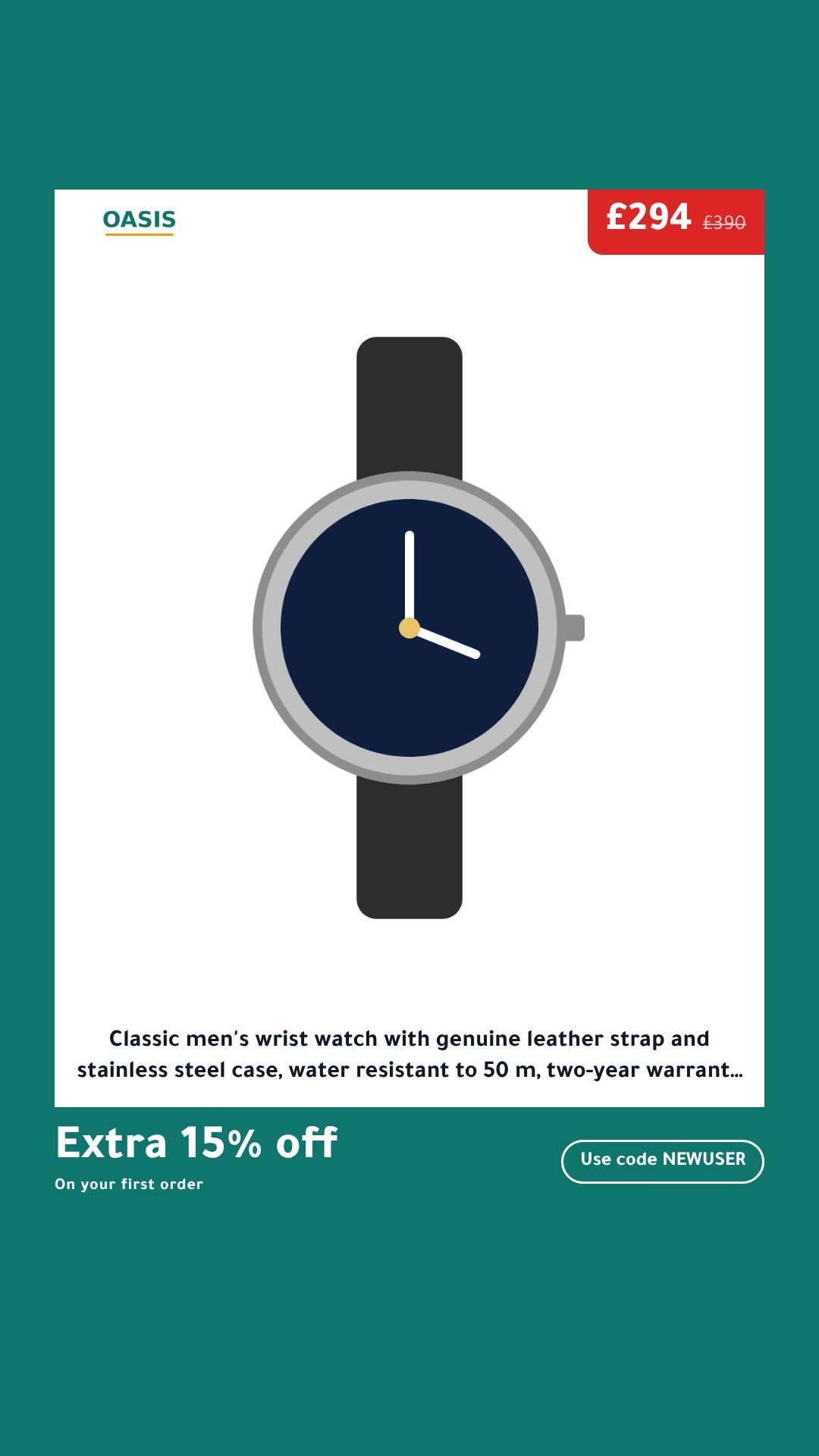 The Poster template on a sample product, Stories 9:16, in English