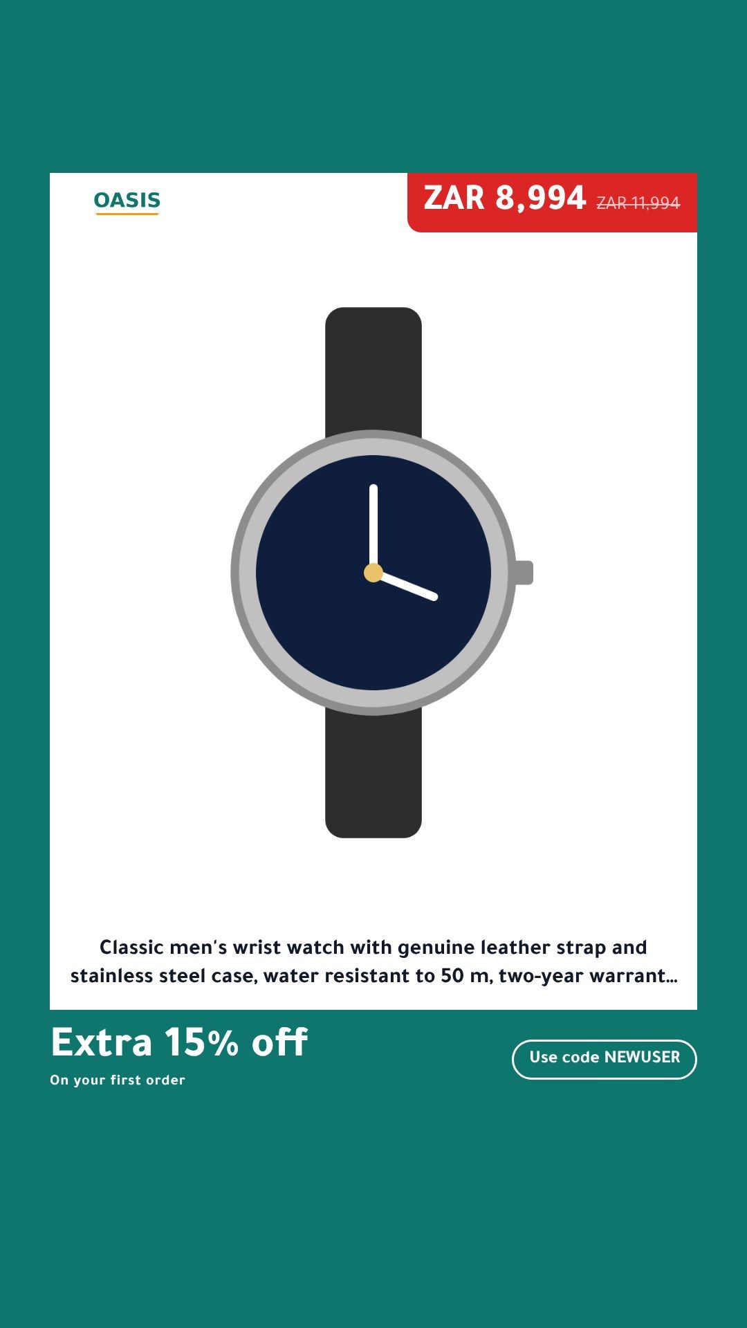 The Poster template on a sample product, Stories 9:16, in English