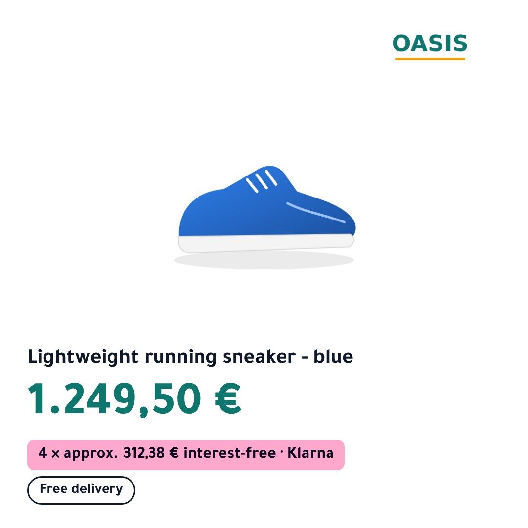 The Sale template on a sample product, Square 1:1, in English