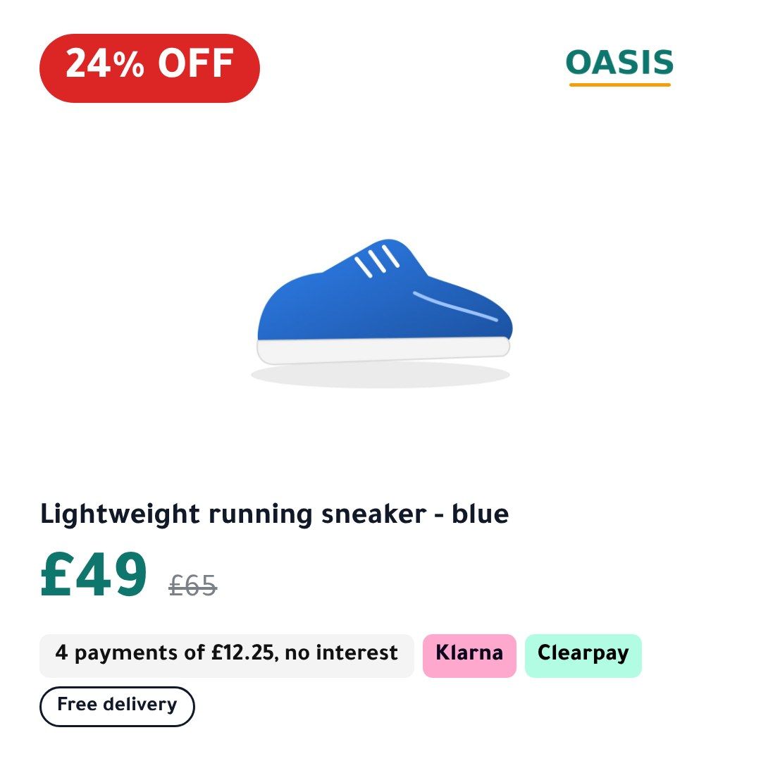 The Sale template on a sample product, Square 1:1, in English