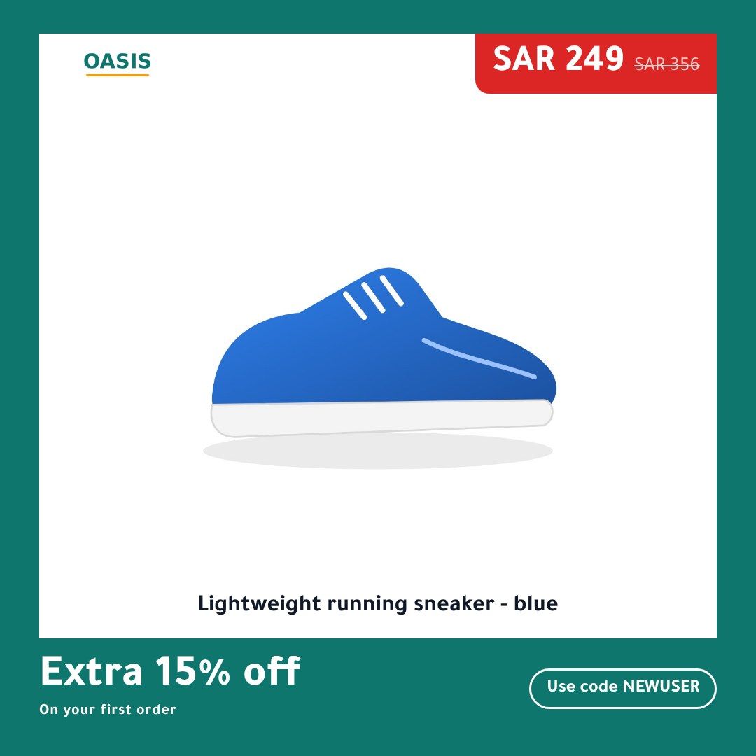 The Poster template, On sale, square 1:1, on a sample product