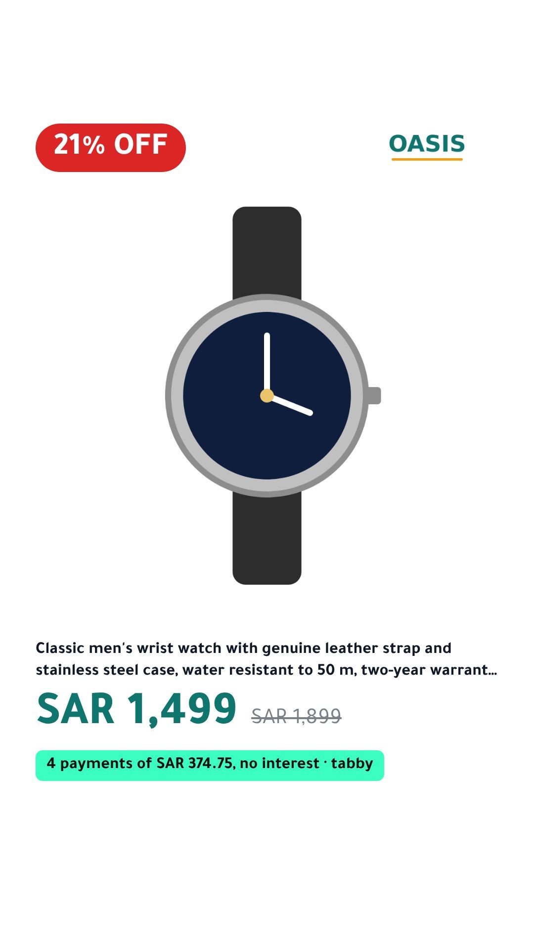 The Sale template, 9:16 Stories and Reels, on a sample product